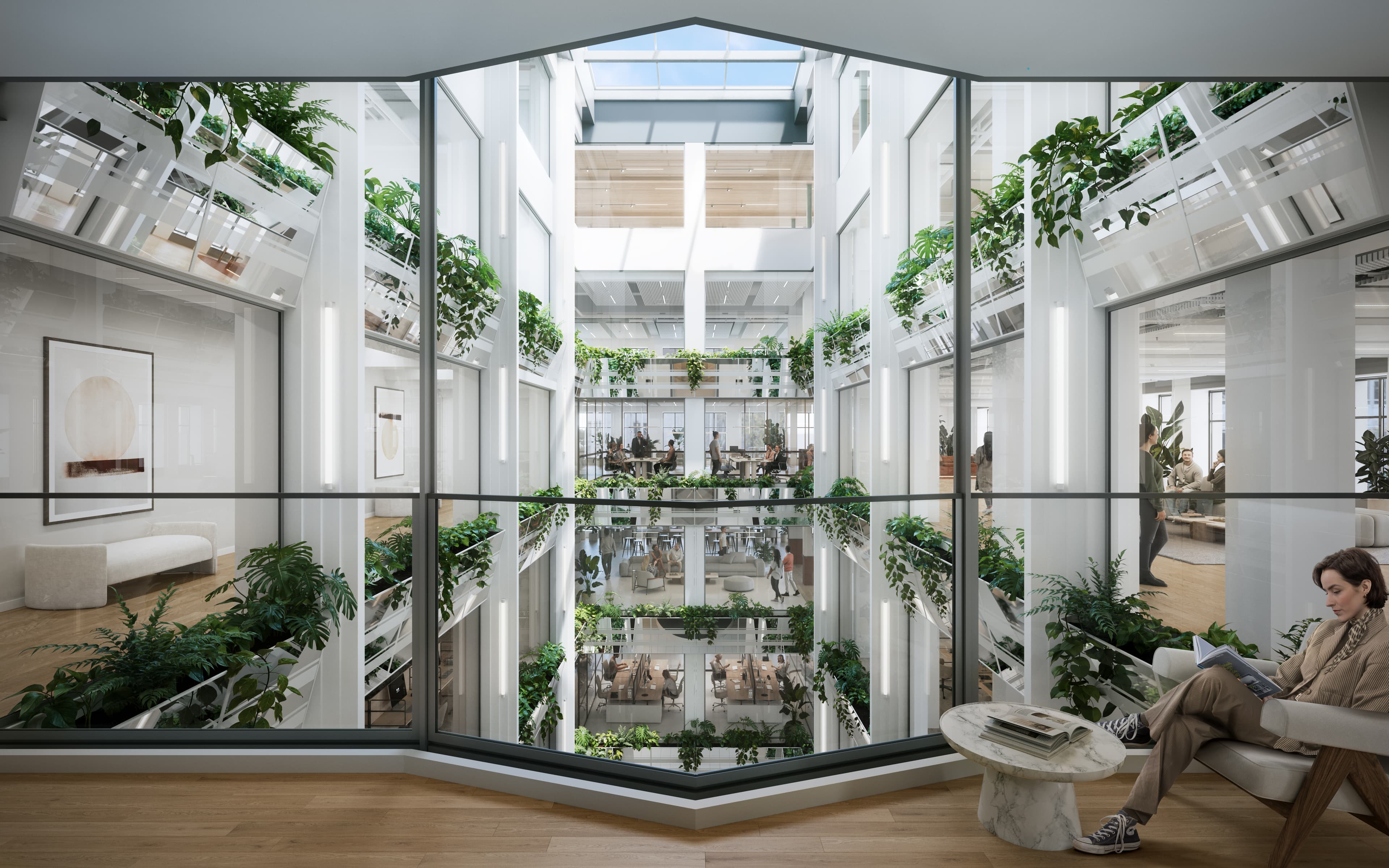 Interior render office floor